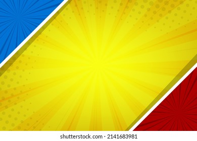 Abstract comic colorful frame background with cloud illustration	