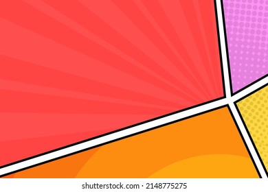 Abstract Comic Colorful Frame Background With Cloud Illustration