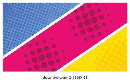 Abstractas fondo de marco colorido cómico, fondo de estilo cómico en diseño plano, Ilustración vectorial