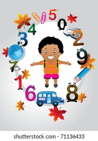 abstract comic education background, vector illustration