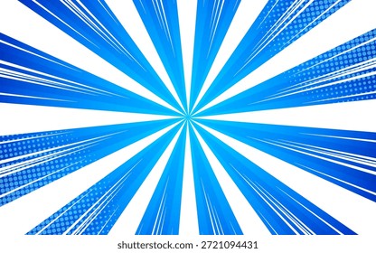 Resumo da explosão cômica com efeito radial. Ilustração vetorial.