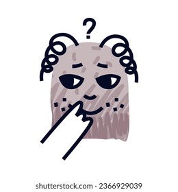 Resumen Cara cómica Mostrar Ilustración del Vector de Pensamiento de Emoción