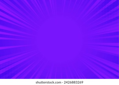 abstract comic line explosion purple background design vector