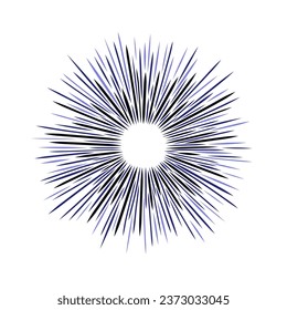 Abstract comic line. Radial speed manga frame, explosion, sunshine background. Vector illustration superhero design