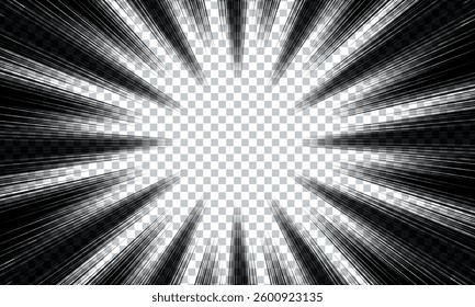 Abstract comic lines of copy space with transparent background. Can be used to highlight space text for ads, posters, templates. vector illustration