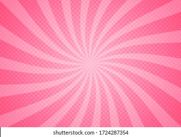 Abstract Comic Pink Background Cartoon Style. Sunlight. Vector Illustration.