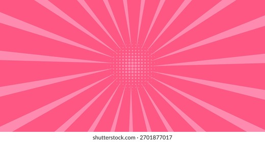 Estilo de dibujos animados de fondo rosa cómico abstracto. luz del sol. Ilustración vectorial.