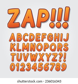 Abstract Comic Pop Art Alphabet and Numbers, Editable eps10 Vect