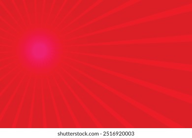 Abstract comic red background with speed lines. Retro style pop art design. Burst template backdrop.