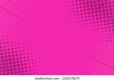 Abstract comic style blank background with sun burst and dot halftone	