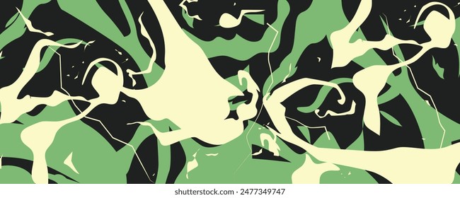 Abstract Comic Style Graffiti Colorful Digital Art Background: Vibrant Fluid Forms and Multi-Color Geometric Cartoon Shapes for Trendy Modern Design – Perfect for Placards, Banners, and Cover 
