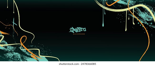 Abstract Comic Style Graffiti Colorful Digital Art Background: Vibrant Fluid Forms and Multi-Color Geometric Cartoon Shapes for Trendy Modern Design  Perfect for Placards, Banners, and Covers etc