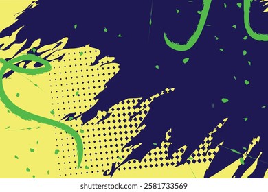 Abstract Comic Style Graffiti Colorful Digital Art Background Cover Vibrant Fluid Forms and Multi-Color Geometric Cartoon Shapes for Trendy Modern Design 