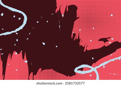 Abstract Comic Style Graffiti Colorful Digital Art Background Cover Vibrant Fluid Forms and Multi-Color Geometric Cartoon Shapes for Trendy Modern Design 