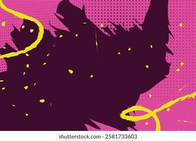 Abstract Comic Style Graffiti Colorful Digital Art Background Cover Vibrant Fluid Forms and Multi-Color Geometric Cartoon Shapes for Trendy Modern Design 