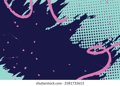 Abstract Comic Style Graffiti Colorful Digital Art Background Cover Vibrant Fluid Forms and Multi-Color Geometric Cartoon Shapes for Trendy Modern Design 