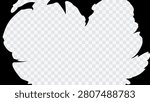 Abstract comic style speech bubble with rough ink brush edges. Blank transparent dialogue frame for manga, cartoon, pop art, comic books, stickers, captions, text placement, and graphic design.
