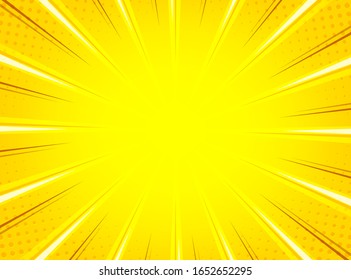 fondo de las líneas radiales amarillas de la explosión solar cómica abstracta