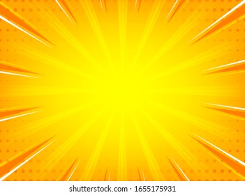 abstract comic sunburst yellow radial lines background