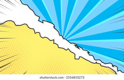 abstract comic versus background with blue and yellow colors
