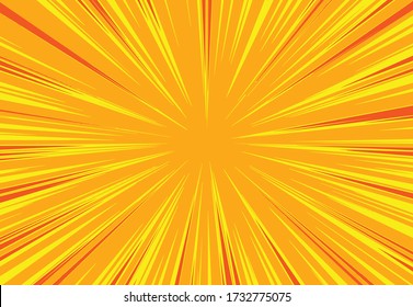 Abstract comic yellow lines background.