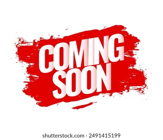 abstract comin soon promo template with brush stroke effect vector 