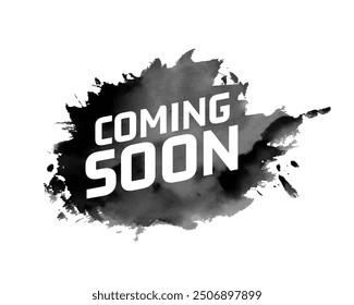 abstract coming soon new arrival background with splatter effect vector