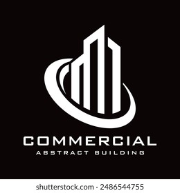 abstract commercial building logo for Real estate and construction company industry