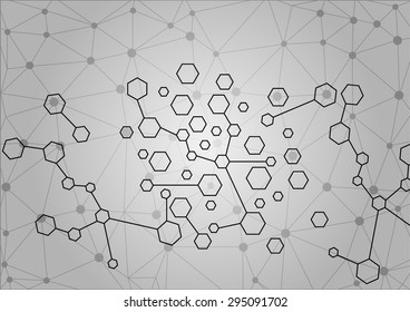 Abstract Communication Background with hexagon and mesh