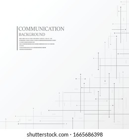 Líneas de conexión de comunicación abstractas sobre fondo blanco.