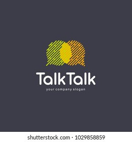 Abstract communication logo design. Chat logo, talking sms concept. 