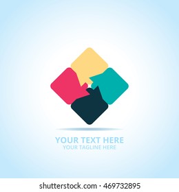 Abstract Communication logo, design concept, emblem, logotype element for template.