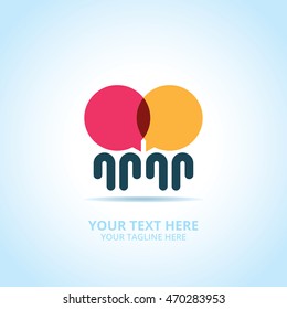 Abstract Communication logo, design concept, emblem, logotype element for template.