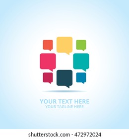 Abstract Communication logo, design concept, emblem, icon, flat logotype element for template.