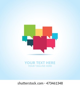 Abstract Communication logo, design concept, emblem, icon, flat logotype element for template.