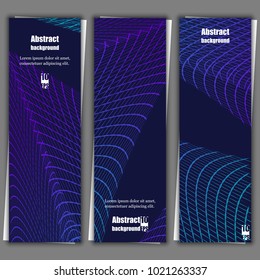 Abstract communication network background. Fractal element with lines. Set of banner templates with abstract background. Eps10 Vector illustration