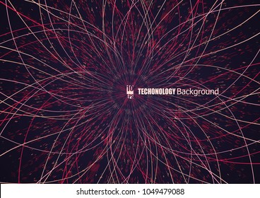 Abstract communication network background. Fractal element with lines and dots array. Big data connection complex concept. Eps10 Vector illustration