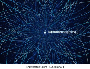 Abstract communication network background. Fractal element with lines and dots array. Big data connection complex concept. Eps10 Vector illustration