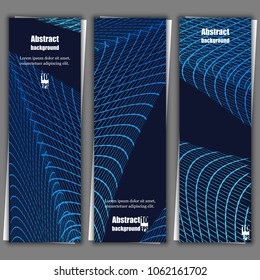 Abstract communication network background. Fractal element with lines. Set of banner templates with abstract background. Eps10 Vector illustration