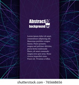 Abstract communication network background. Fractal element with lines and dots array. Big data connection complex concept. Eps10 Vector illustration