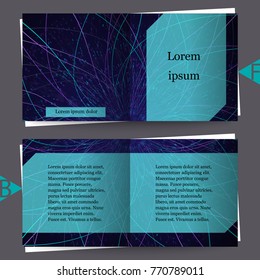 Abstract communication network background. Fractal element with lines and dots array. Big data connection complex concept. Brochure template. Eps10 Vector illustration