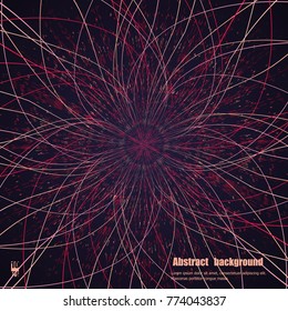 Abstract communication network background. Fractal element with lines and dots array. Big data connection complex concept. Eps10 Vector illustration