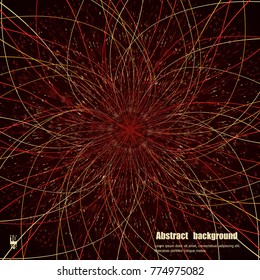 Abstract communication network background. Fractal element with lines and dots array. Big data connection complex concept. Eps10 Vector illustration