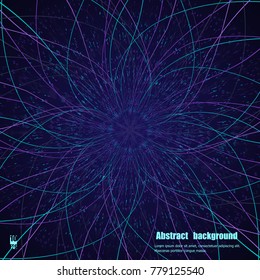 Abstract communication network background. Fractal element with lines and dots array. Big data connection complex concept. Eps10 Vector illustration