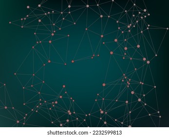 Resumen de la estructura de comunicación espacio digital diseño de vector de concepto de red global. Nodos de red web futurista.Estructura de red de comunicación de Internet de líneas y puntos. Estructura de conexiones Web.