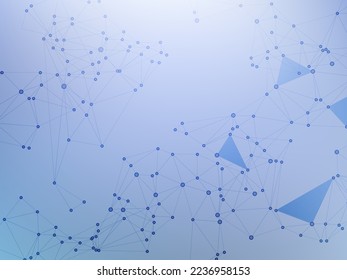 Abstract communication structure digital space global net concept vector design. Futuristic web network nodes.Internet communication network ctructure of lines and dots. Web connections structure.