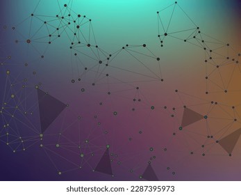 Abstract communication structure digital space global net concept vector design. Futuristic web network nodes.Internet communication network ctructure of lines and dots. Web connections structure.