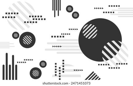Abstract communication and technology concept. Dark grey and white geometric shape on a white background.