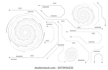 Abstract communication and technology concept. Dark grey and white geometric shape on a white background.