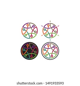 abstract communication technology logo icon vector